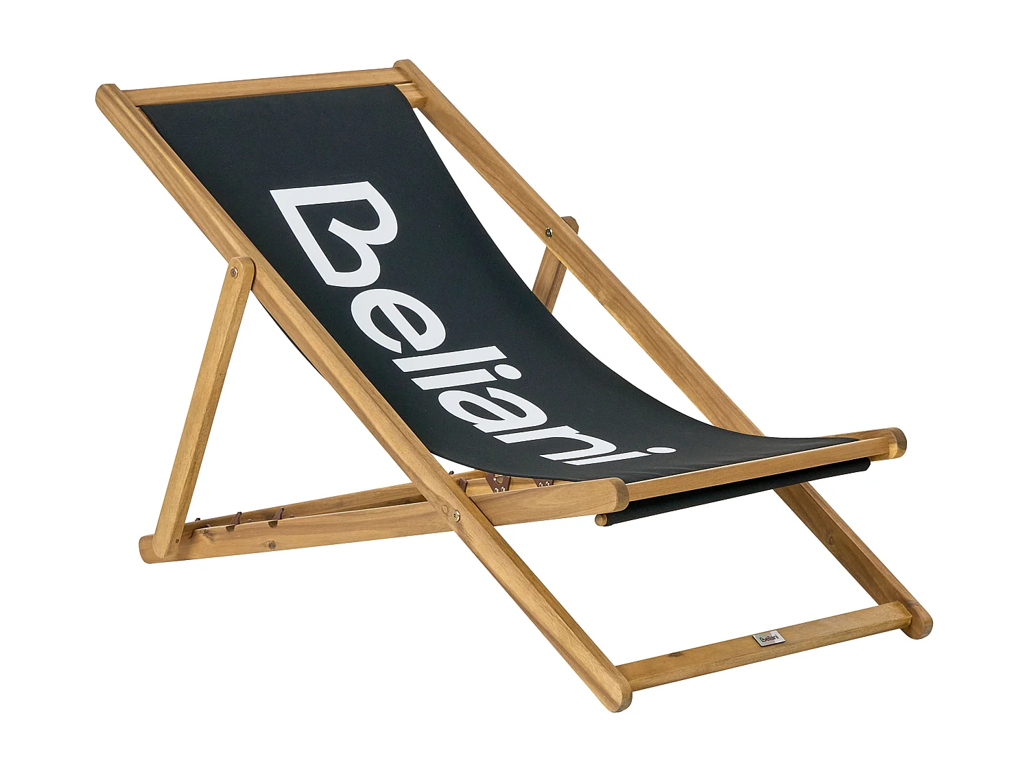 Sedia a sdraio pieghevole ANZIO Legno d'acacia Nero