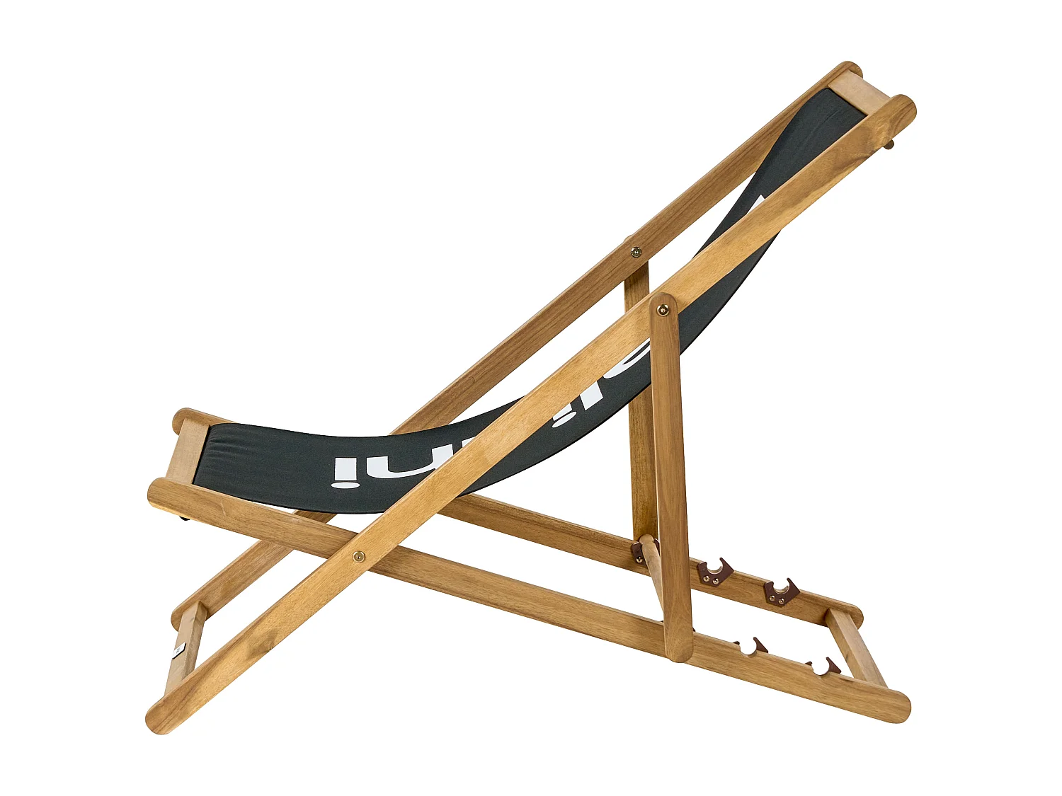 Sedia a sdraio pieghevole ANZIO Legno d'acacia Nero