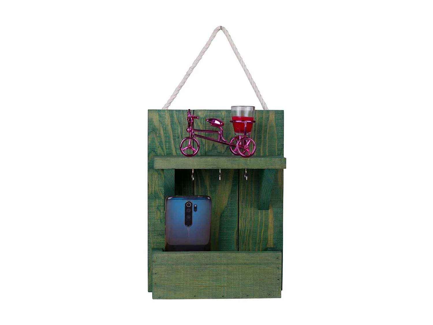 Support à clés en bois avec range courrier Holder