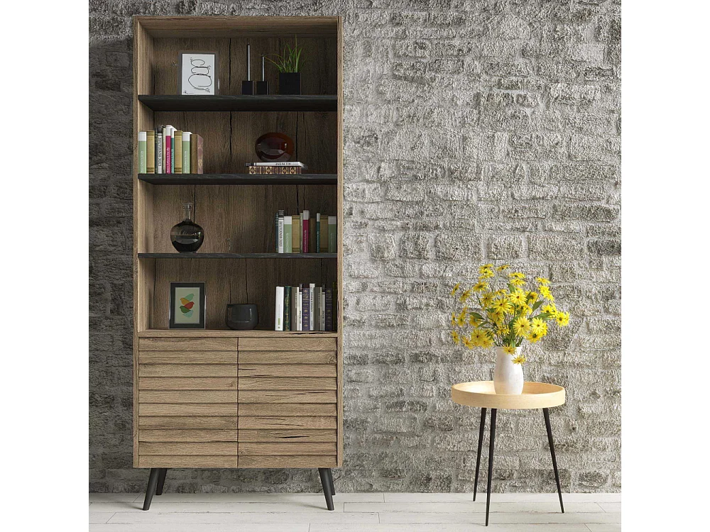 Buffet 2 portes et étagères en aggloméré Sunny