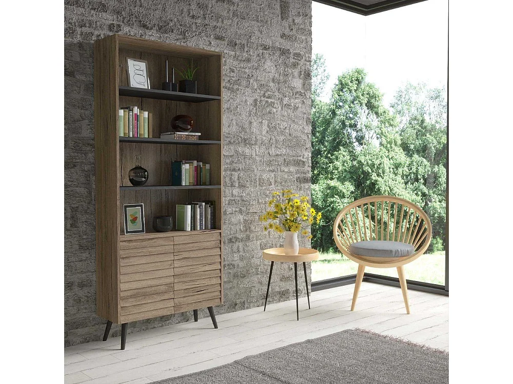 Buffet 2 portes et étagères en aggloméré Sunny