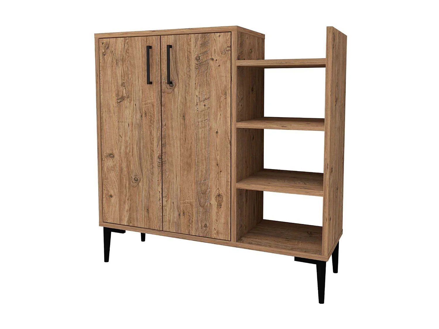 Buffet 2 portes et étagères en aggloméré Leskar