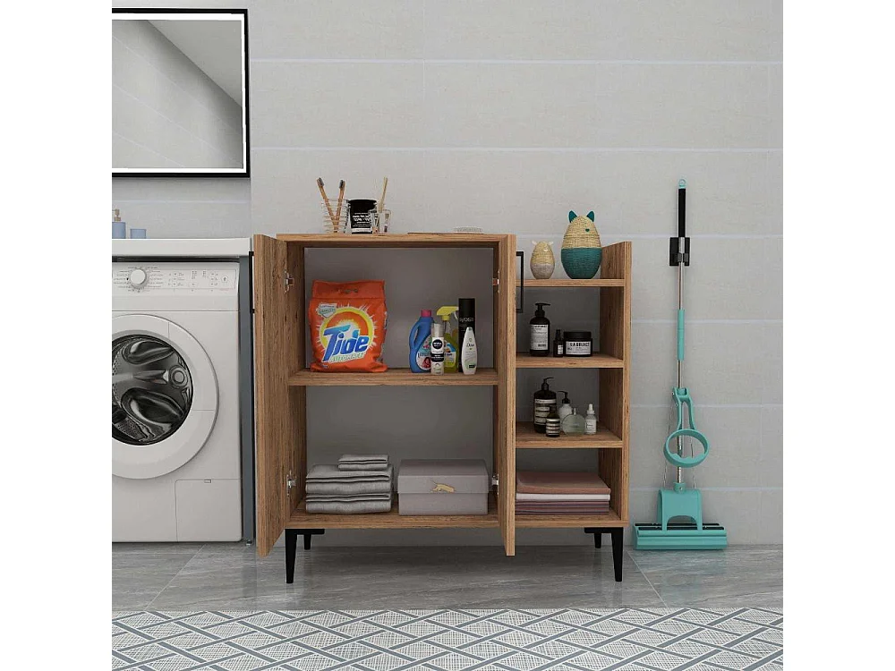 Buffet 2 portes et étagères en aggloméré Leskar