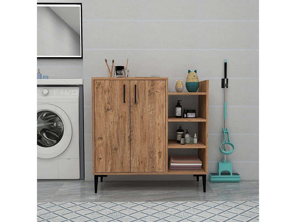 Buffet 2 portes et étagères en aggloméré Leskar