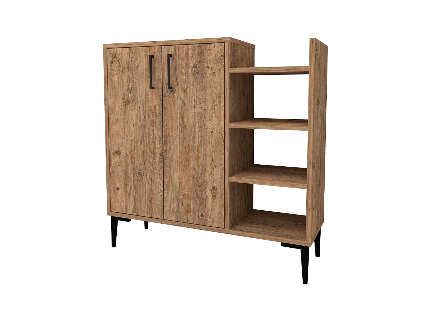 Buffet 2 portes et étagères en aggloméré Leskar