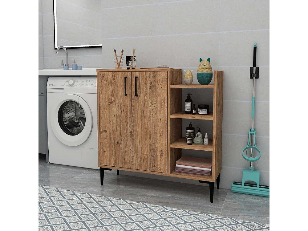 Buffet 2 portes et étagères en aggloméré Leskar