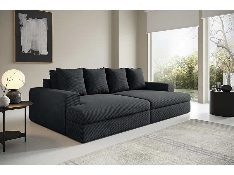 4-Sitzer-Sofa mit tiefem Sitzkomfort Cord CALDO Schwarz