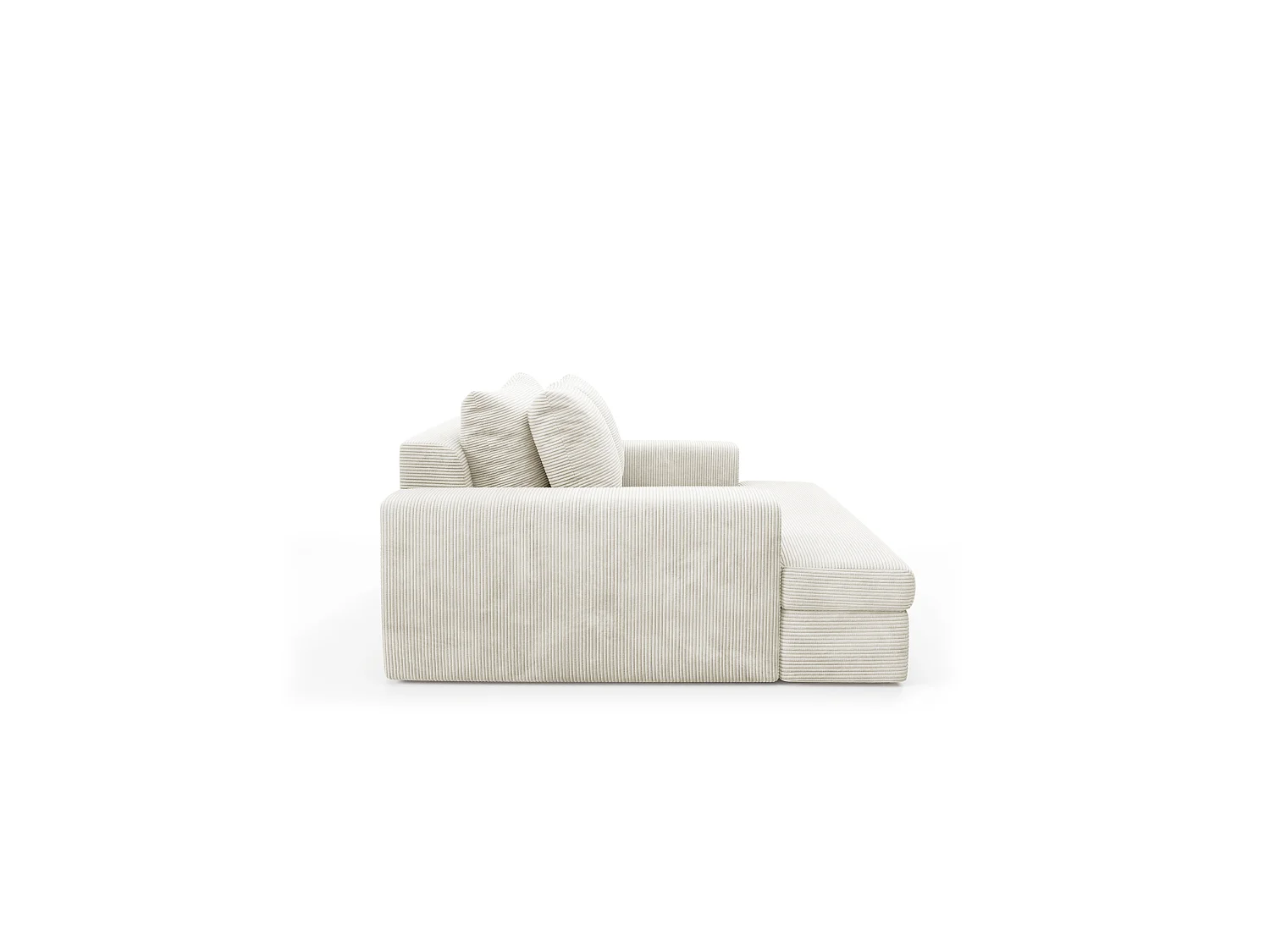 Canapé droit 4 places confort assise profonde en velours côtelé CALDO vert olive