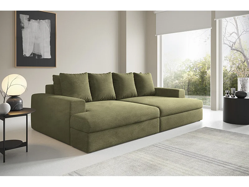 4-Sitzer-Sofa mit tiefem Sitzkomfort Cord CALDO Grün olive