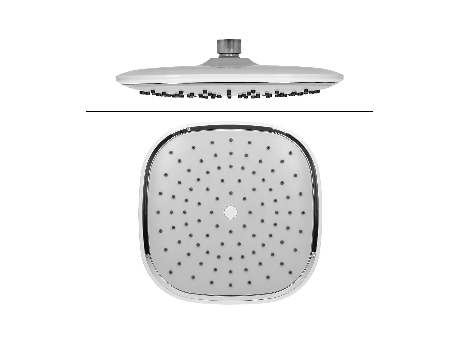 Set tête de douche avec pommeau de douche ovale blanc avec buses anti-calcaire