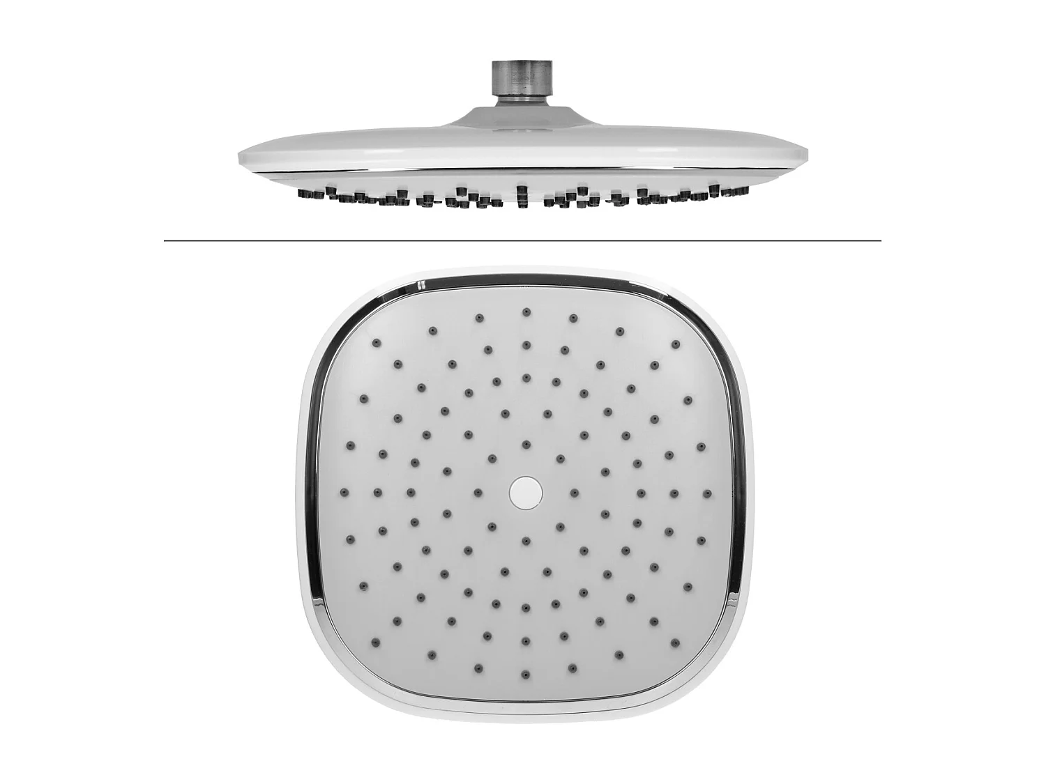 Set tête de douche avec pommeau de douche ovale blanc avec buses anti-calcaire