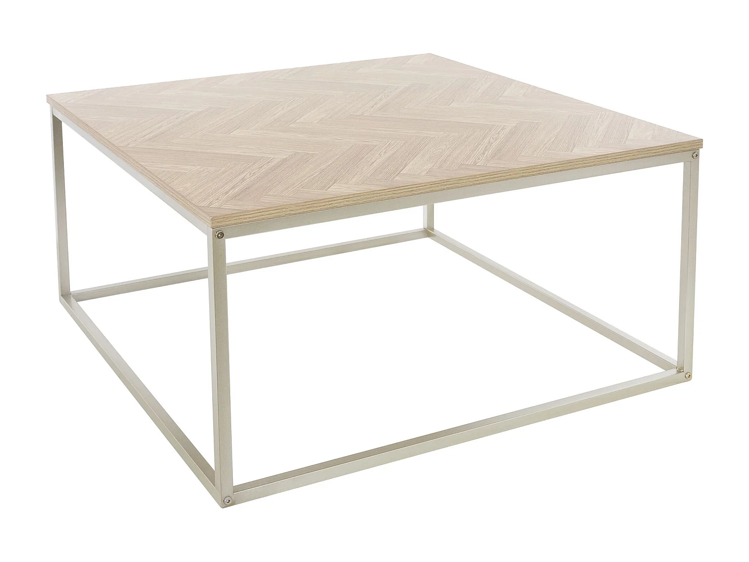 Table basse d'appoint carrée 80x80x40 cm aspect chêne panneau particules laminé