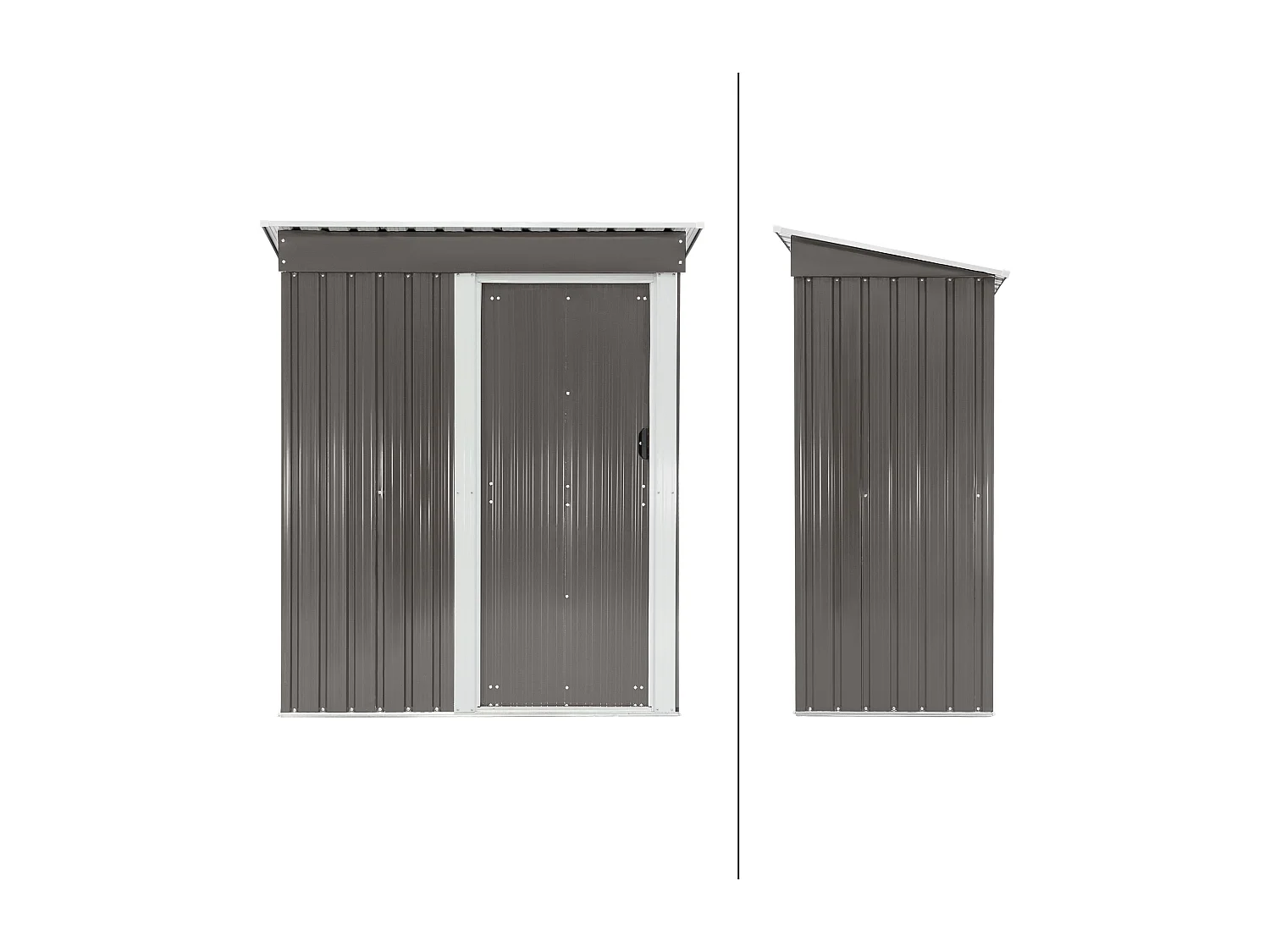 Caseta metálica de jardín exterior suelo cobertizo gris claro para herramientas