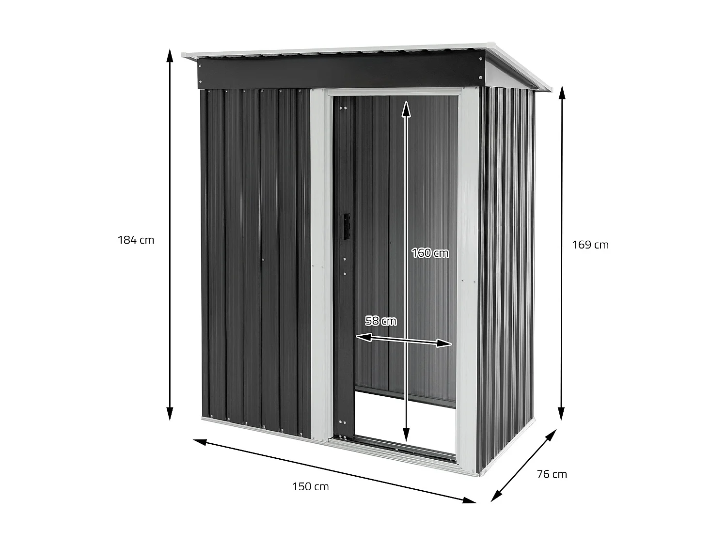 Abri de jardin serre cabane à outils stockage remise rangement vélos gris/blanc