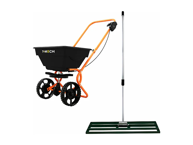 T-Mech Rasennivellierer und Rotationsstreuer 100cm – Grün