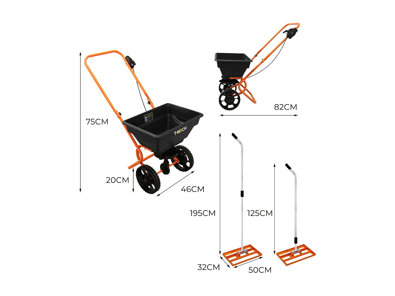 Spargitore Rotante & Livella Prato 50cm - Arancione
