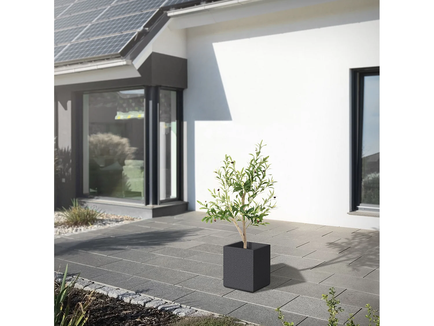 Olivier artificiel Plantes artificielles Arbre artificiel en pot 120 cm