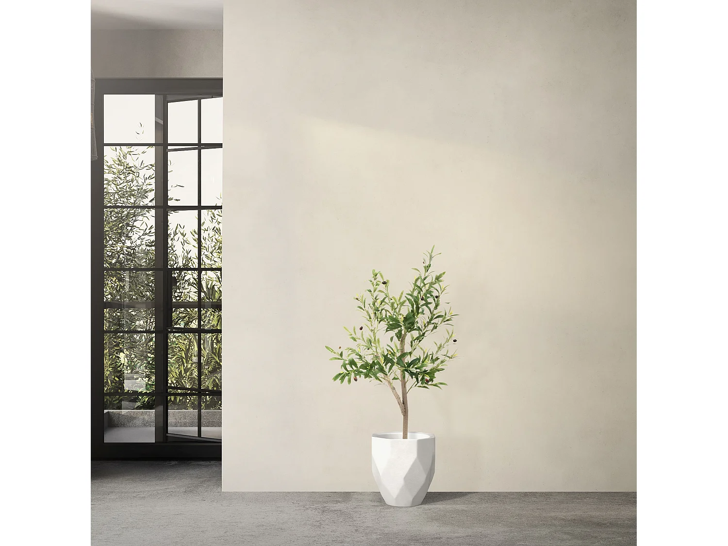 Olivier artificiel Plantes artificielles Arbre artificiel en pot 120 cm