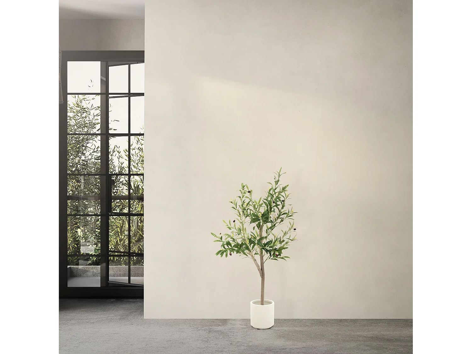 Olivier artificiel Plantes artificielles Arbre artificiel en pot 120 cm