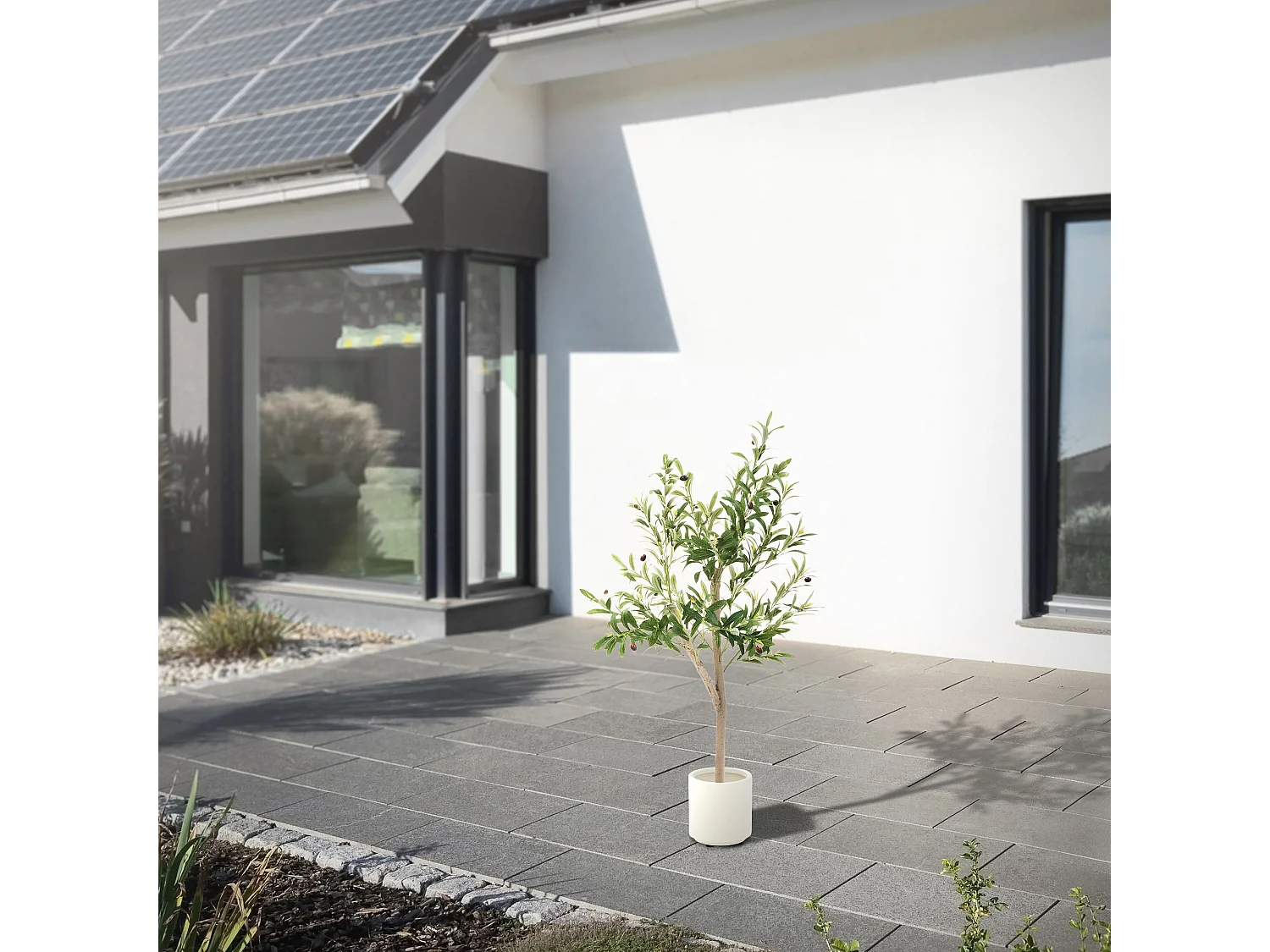 Olivier artificiel Plantes artificielles Arbre artificiel en pot 120 cm