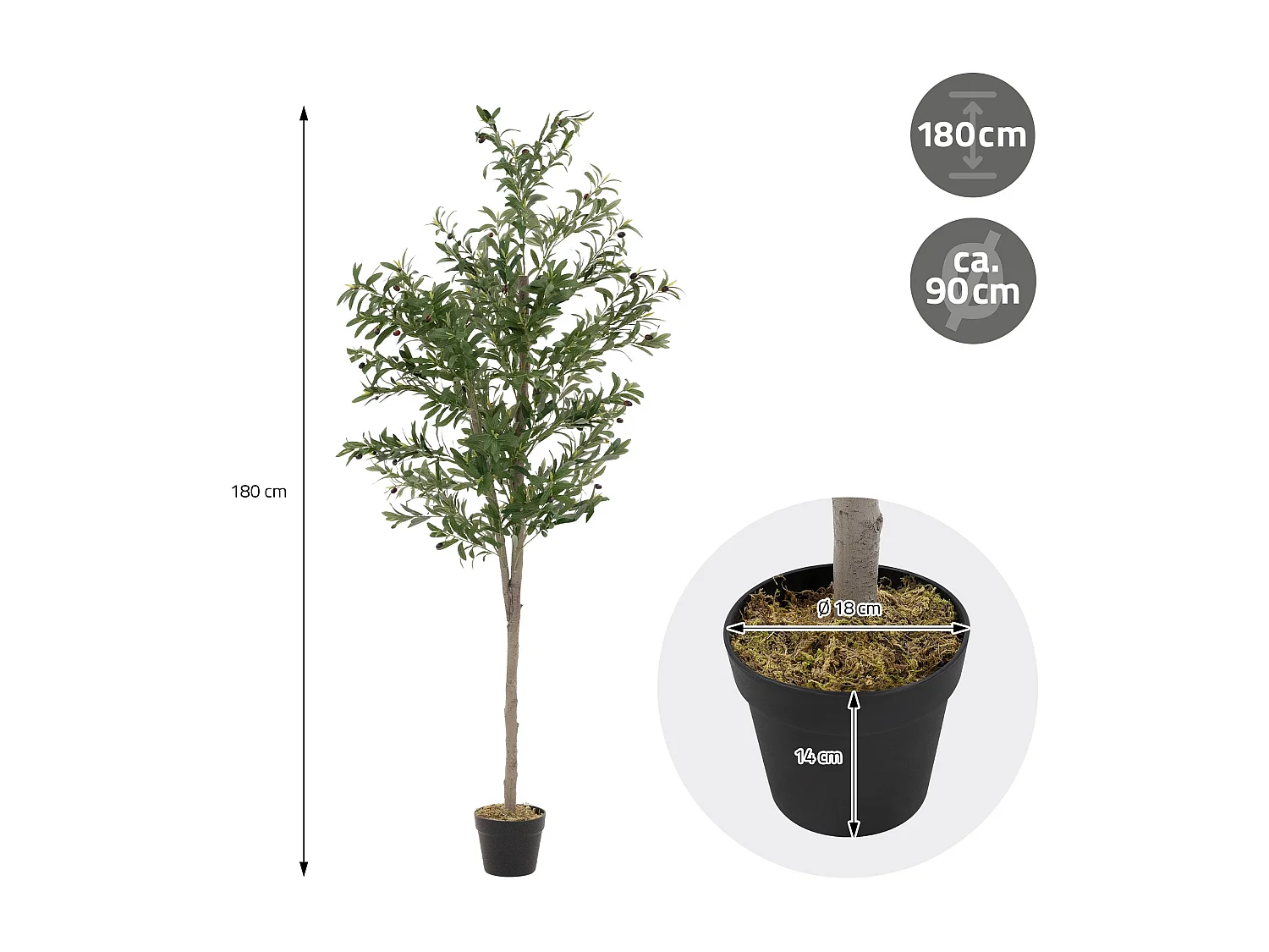 Olivo artificial Plantas artificiales Árbol artificial Planta artificial en mace