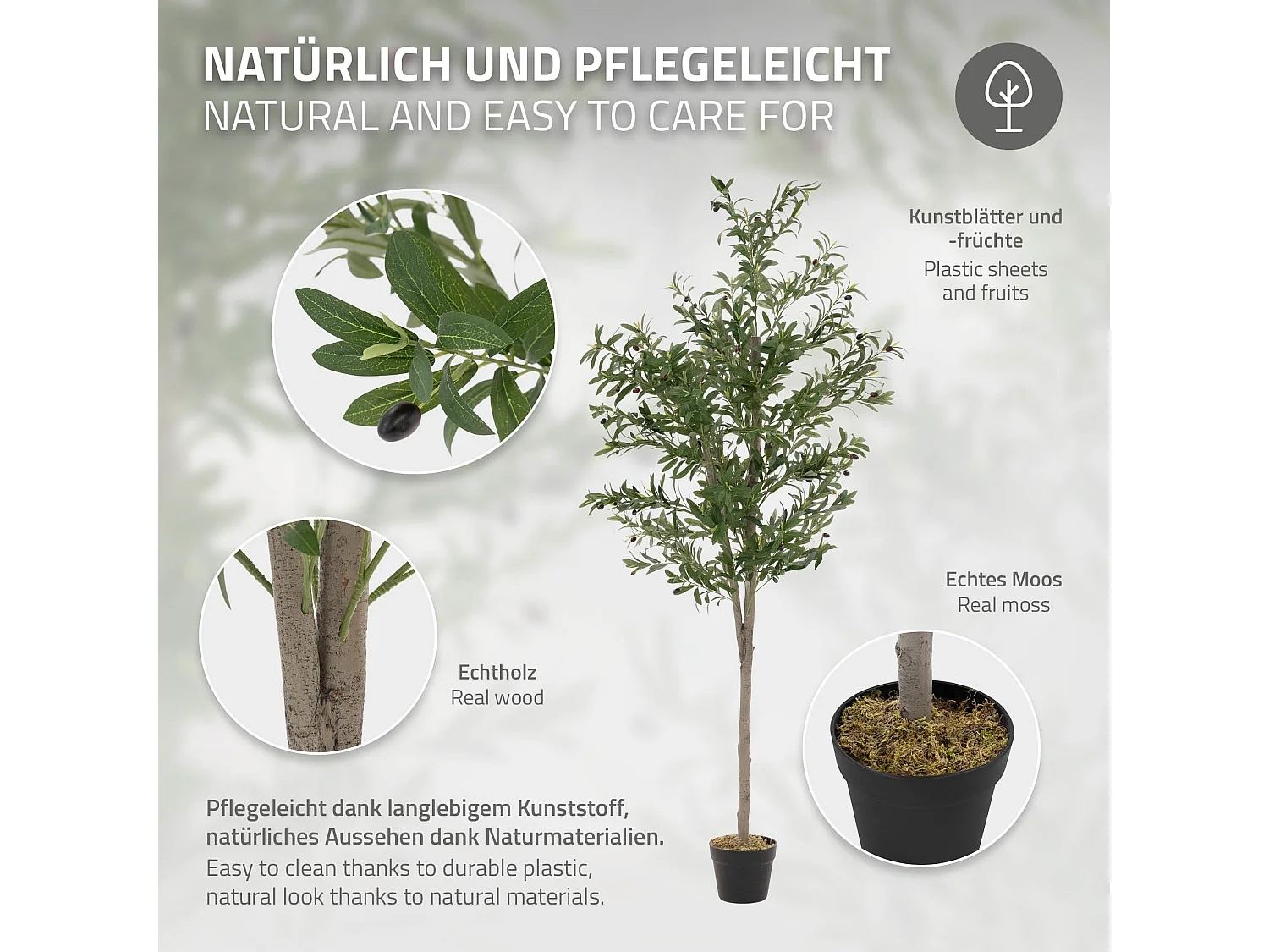 Ulivo artificiale Piante artificiali Albero artificiale Pianta artificiale in va