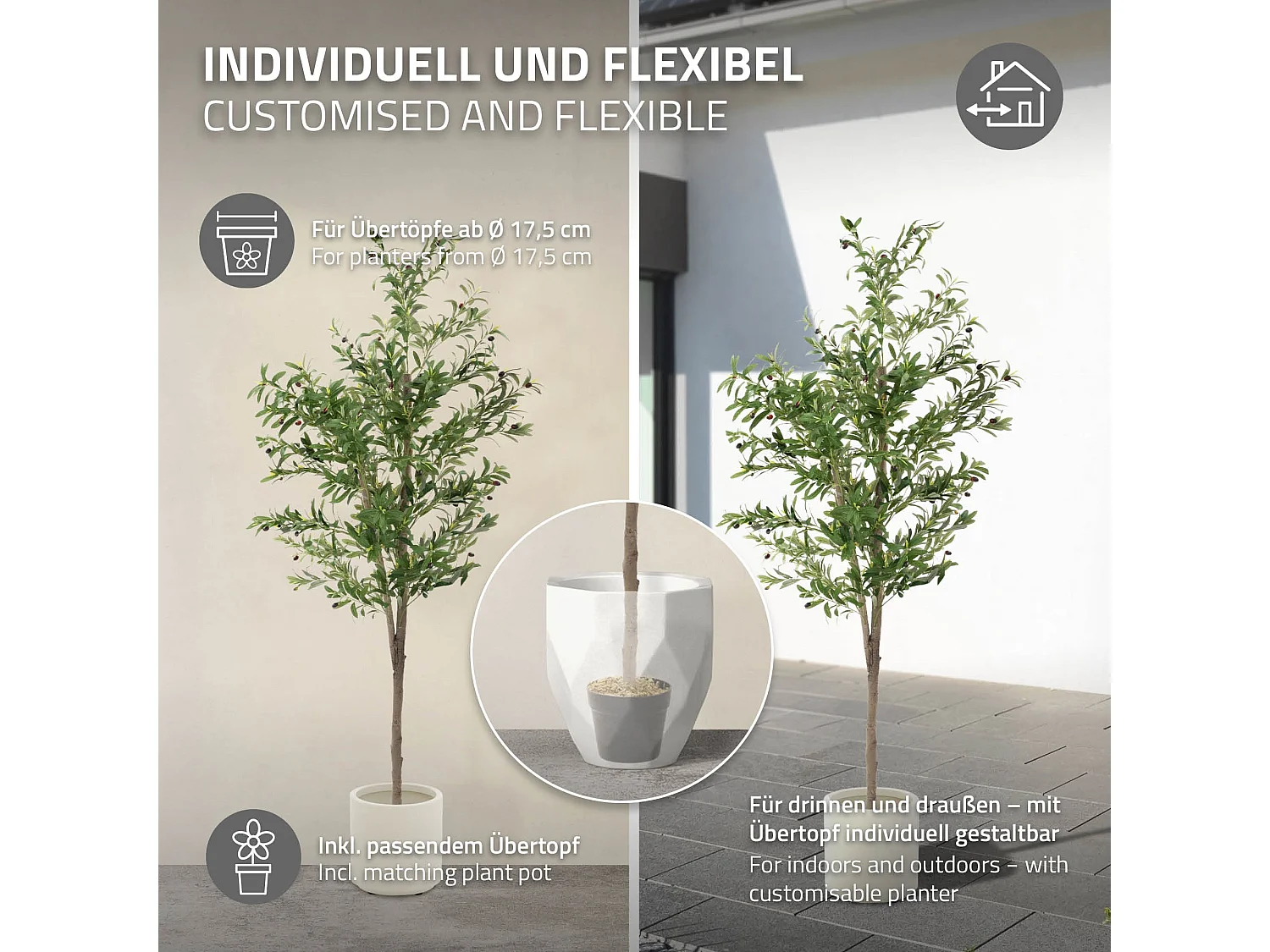 Ulivo artificiale Piante artificiali Albero artificiale Pianta artificiale in va