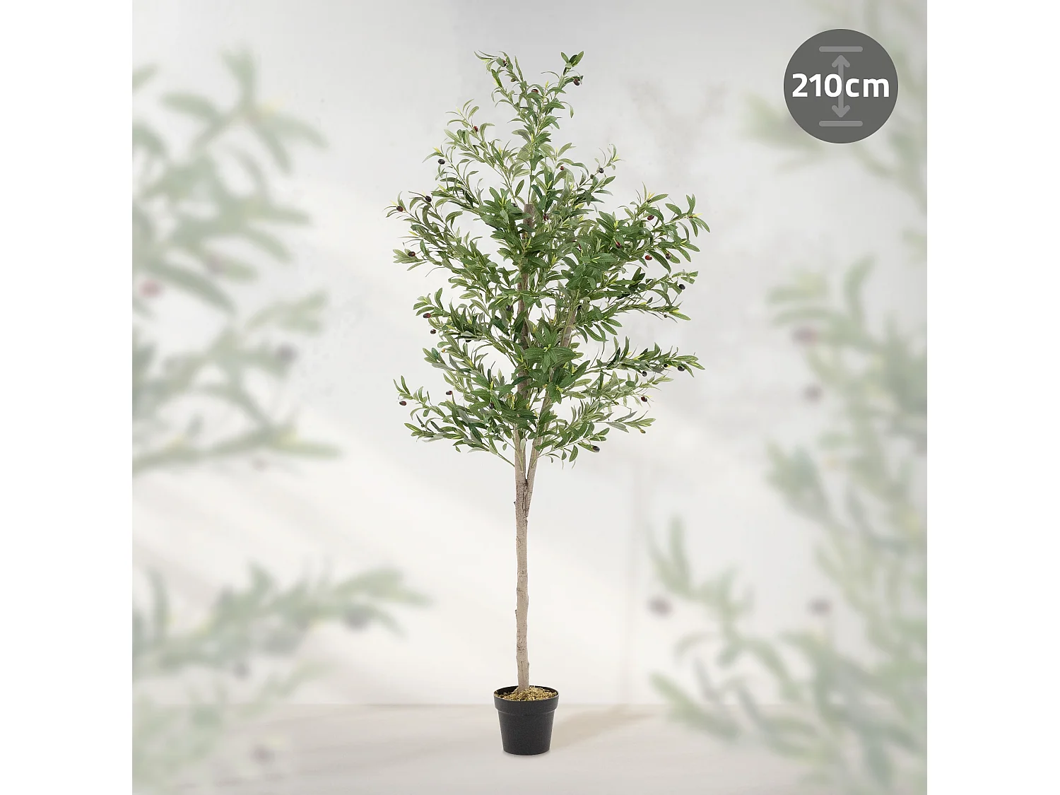 Olivier artificiel Plantes artificielles Arbre artificiel en pot 210 cm