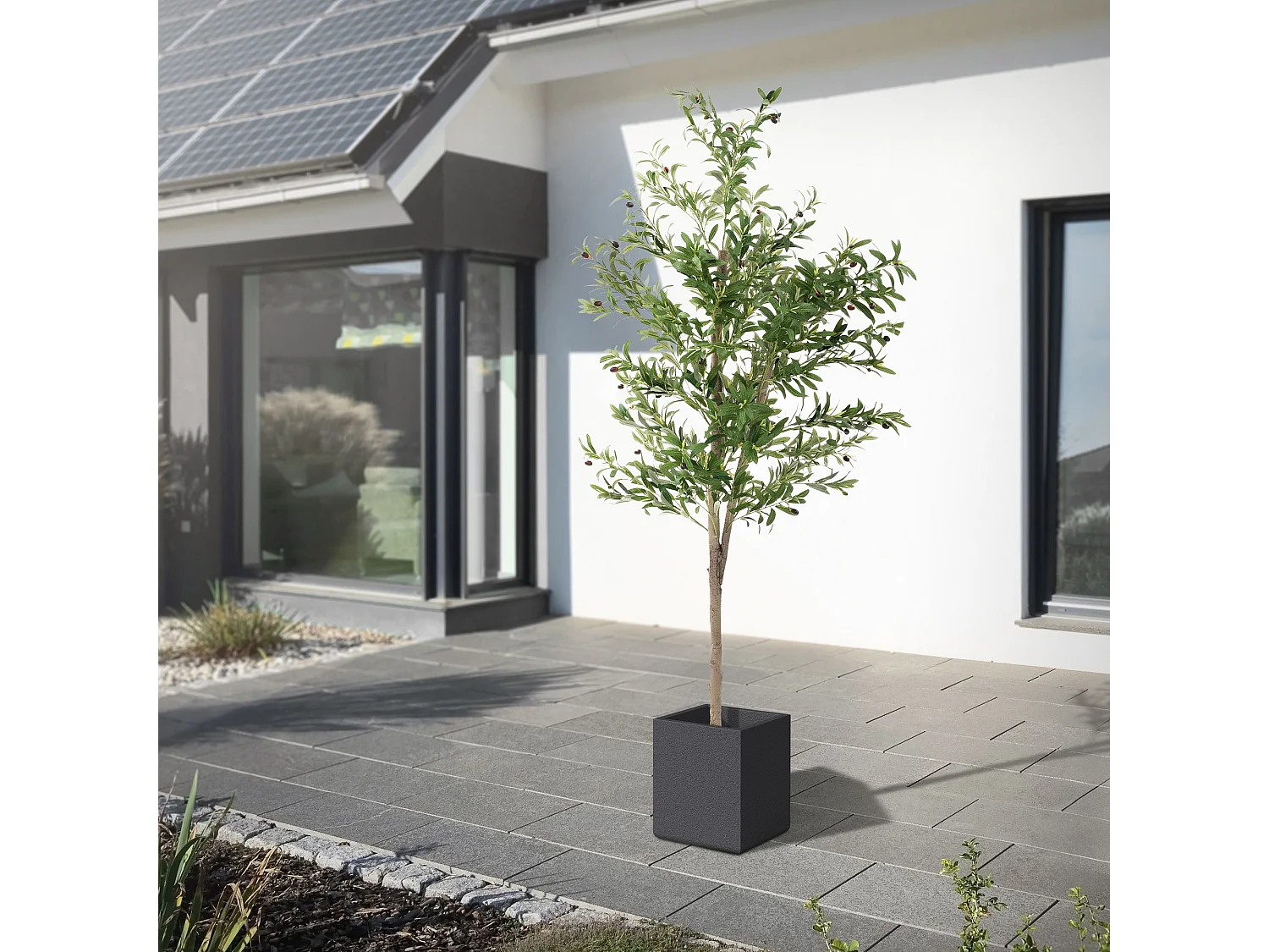 Olivier artificiel Plantes artificielles Arbre artificiel en pot 210 cm