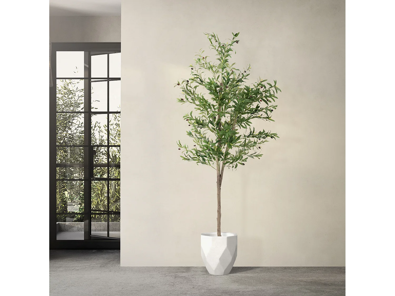 Olivier artificiel Plantes artificielles Arbre artificiel en pot 210 cm