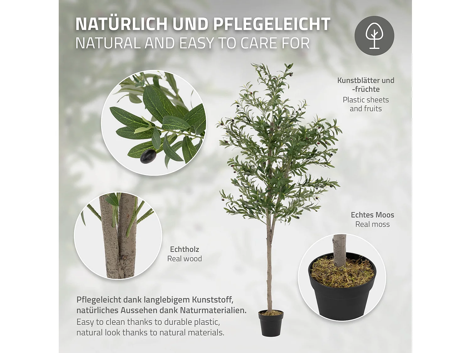 Ulivo artificiale Piante artificiali Albero artificiale Pianta artificiale in va