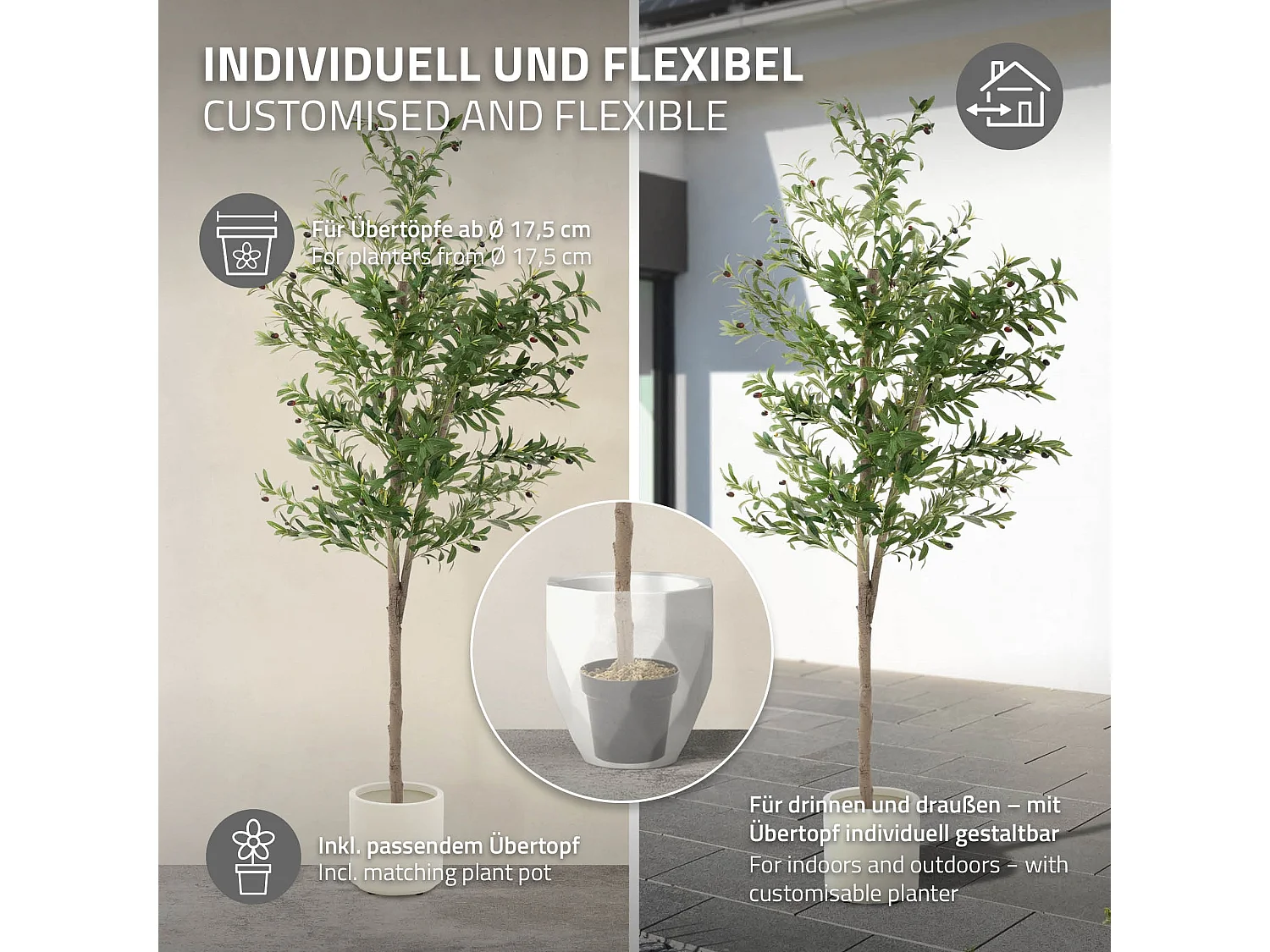 Ulivo artificiale Piante artificiali Albero artificiale Pianta artificiale in va