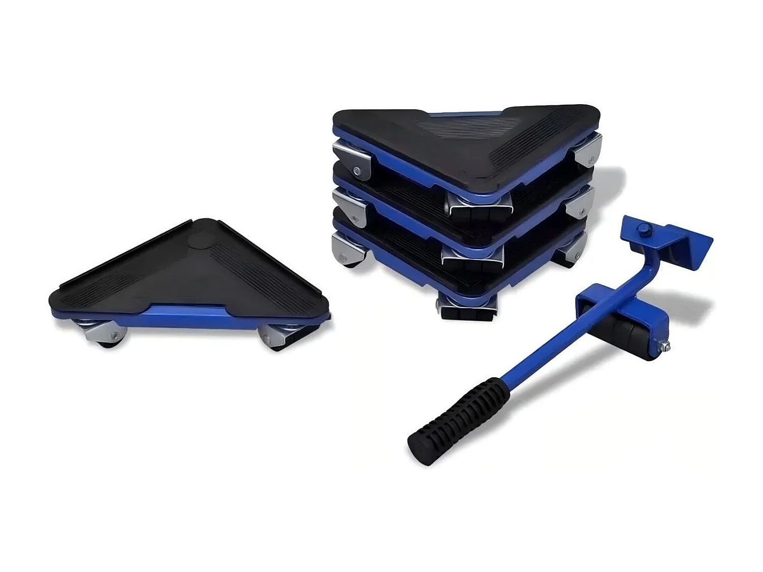 Conjunto de transporte de móveis, motor de móveis, levantamento de placas móveis, com rodas de móveis 4pcs, carga máxima 500 kg, azul