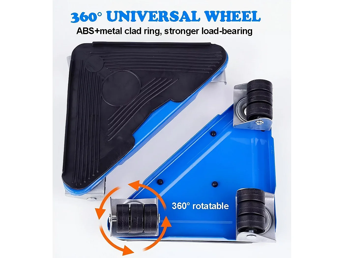 Conjunto de transporte de móveis, motor de móveis, levantamento de placas móveis, com rodas de móveis 4pcs, carga máxima 500 kg, azul