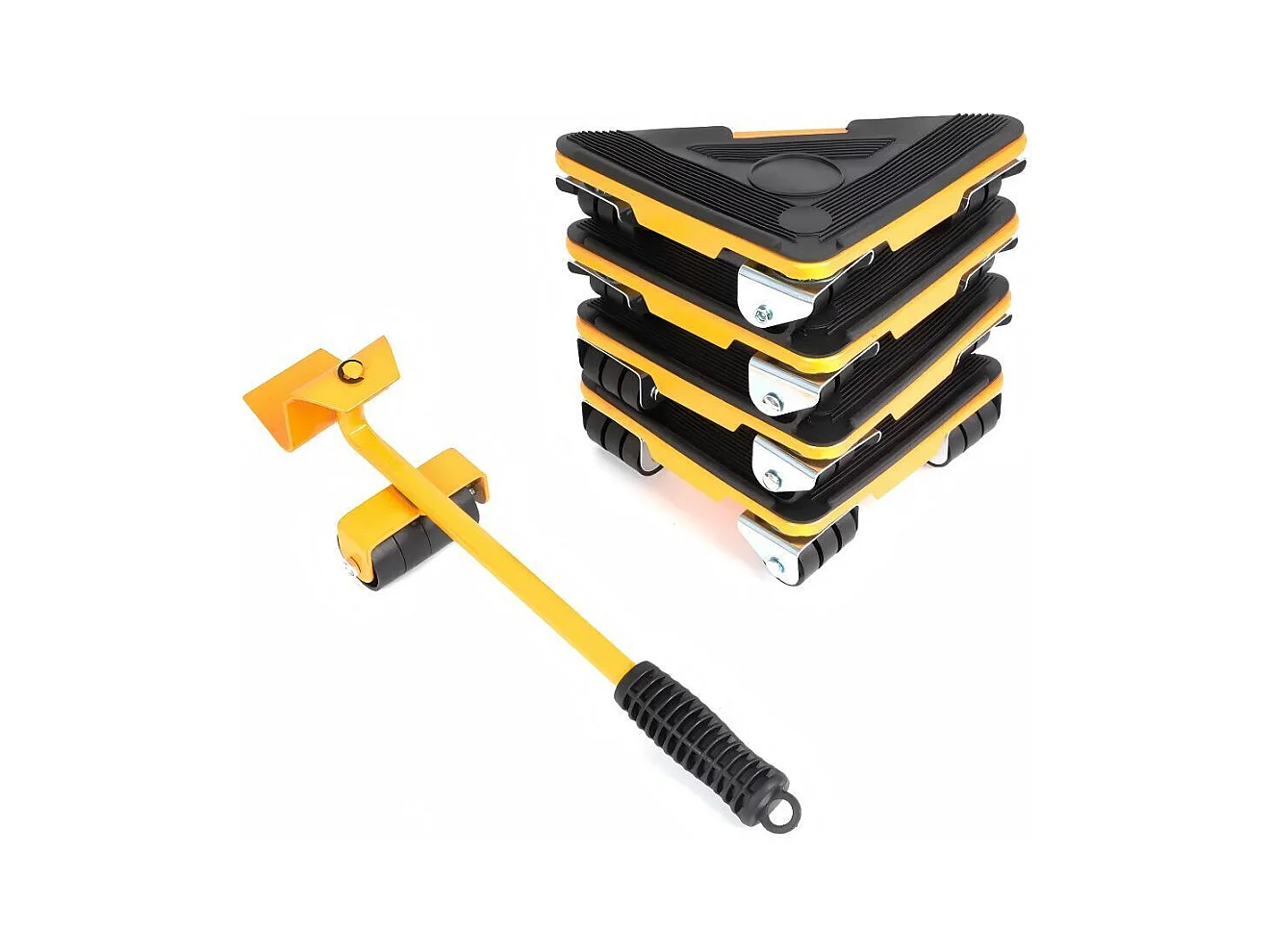 Ensemble de Transport de Meubles, Déménageur Meubles, Plaque Mobile de Levage, avec 4pcs roues de meubles, Charge max 500 kg, Jaune