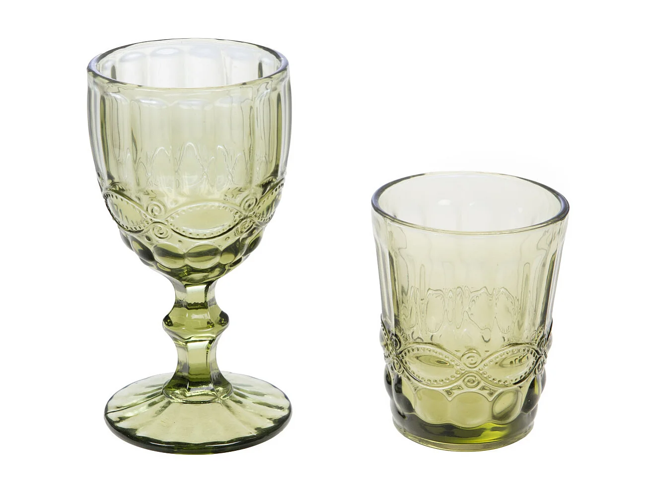 Boîte de 6 verres à pied vert