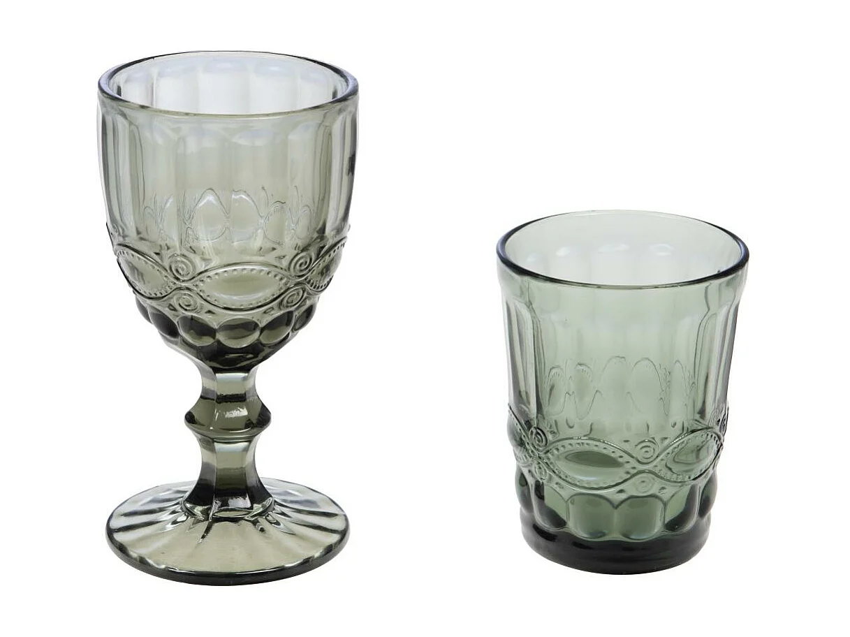 Boîte de 6 verres à pied gris