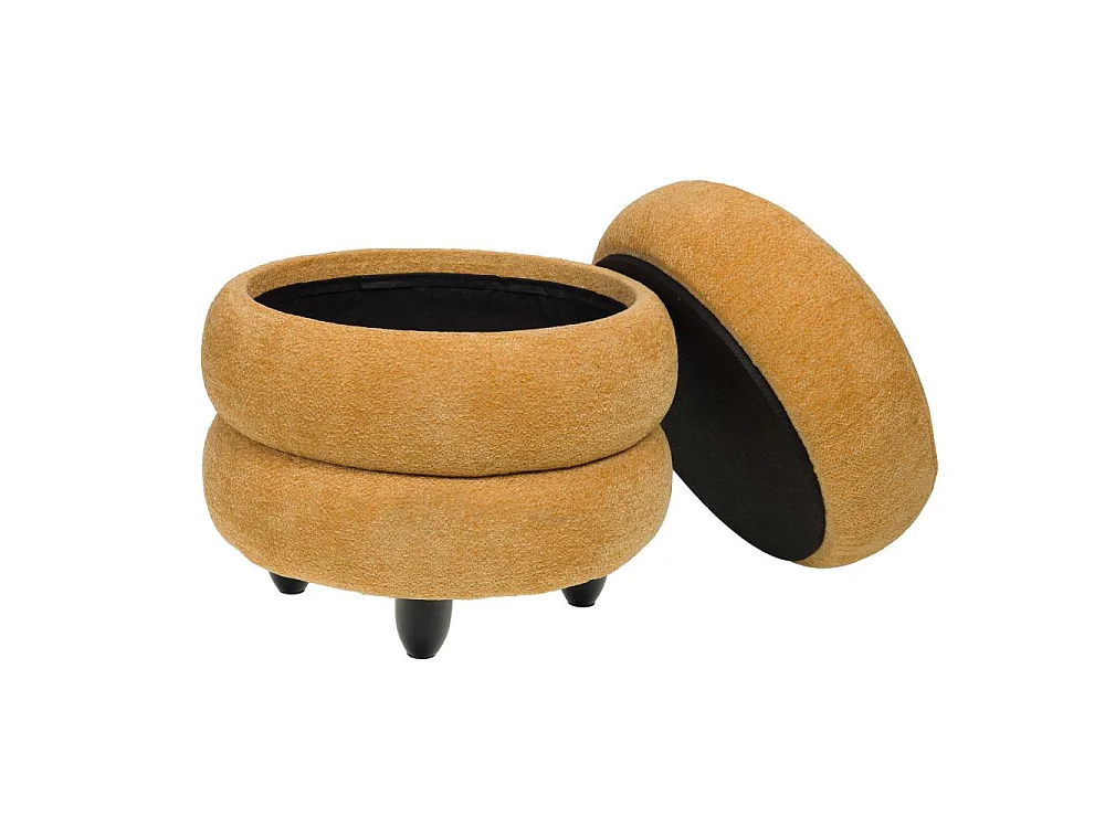 Pouf Nuage en velours jaune 42 cm
