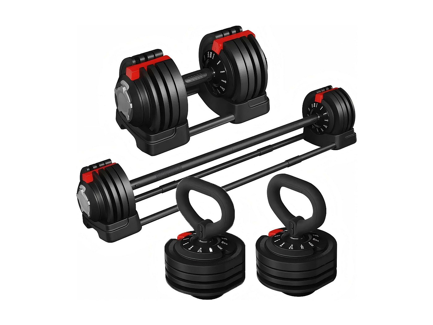 Kit Haltères OLIVER Prime Pump 26 Kg - Barre Longue, Disques Néoprène, Clips - Musculation Maison