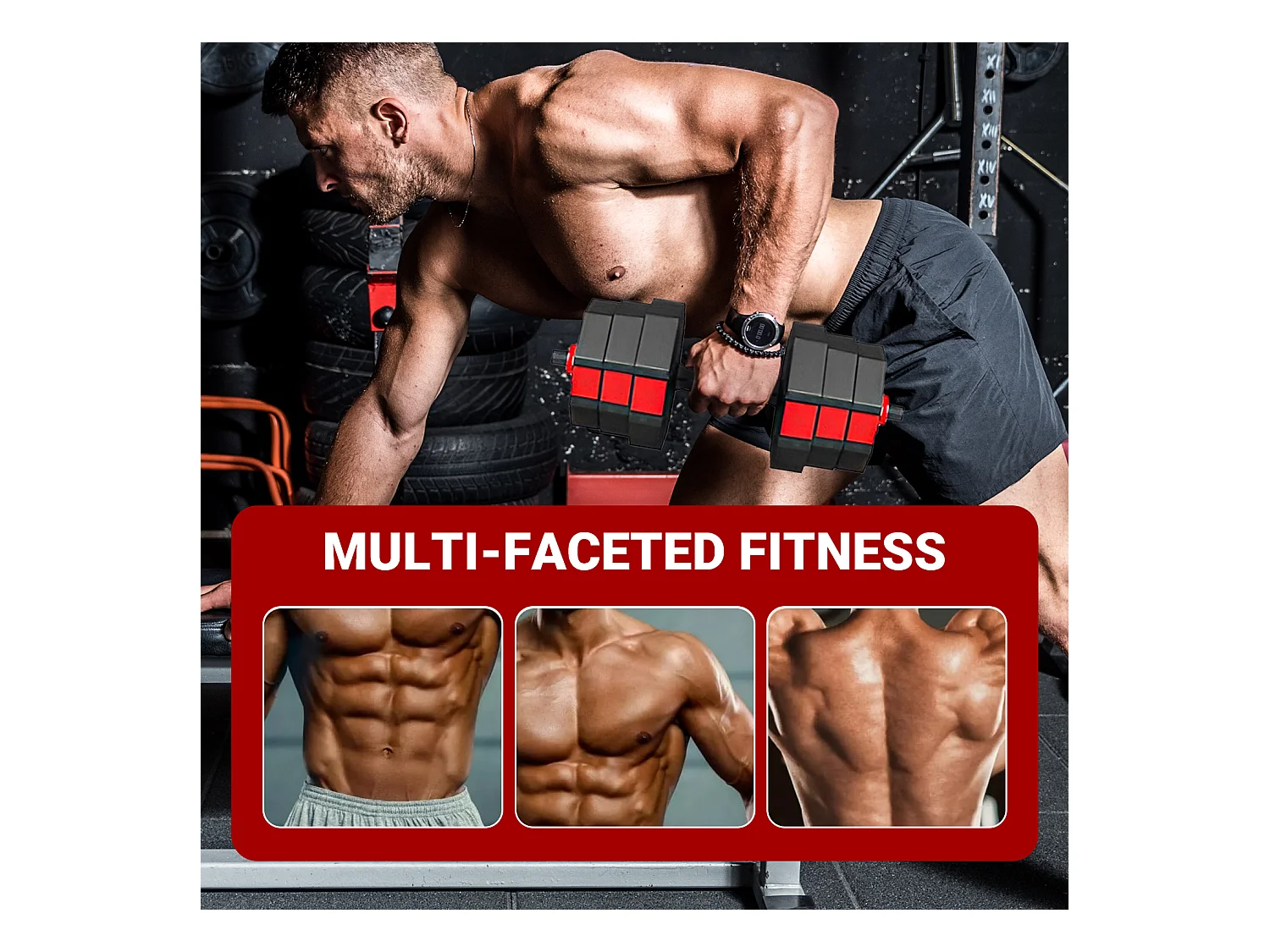 Kurzes oder langes Hantel -Set oder Kettlebell 3 in 1, 20 kg verstellbare Hantel, für die Fitness der Heim- und Bodybuilding
