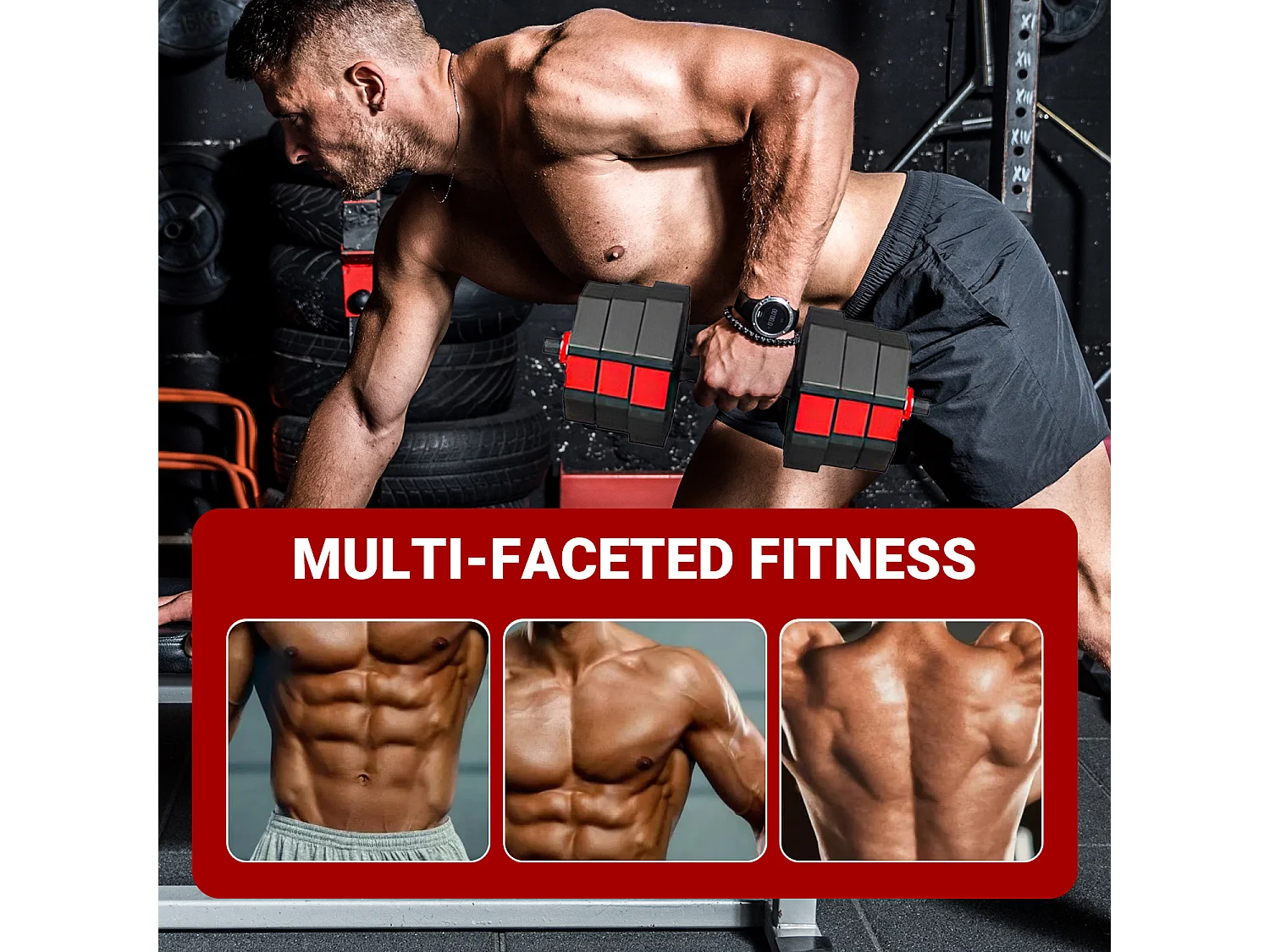 3 in 1 Dumbbell of Kettlebell Set, Verstelbare Dumbbell 20kg, Geschikt voor Home Fitness en Bodybuilding