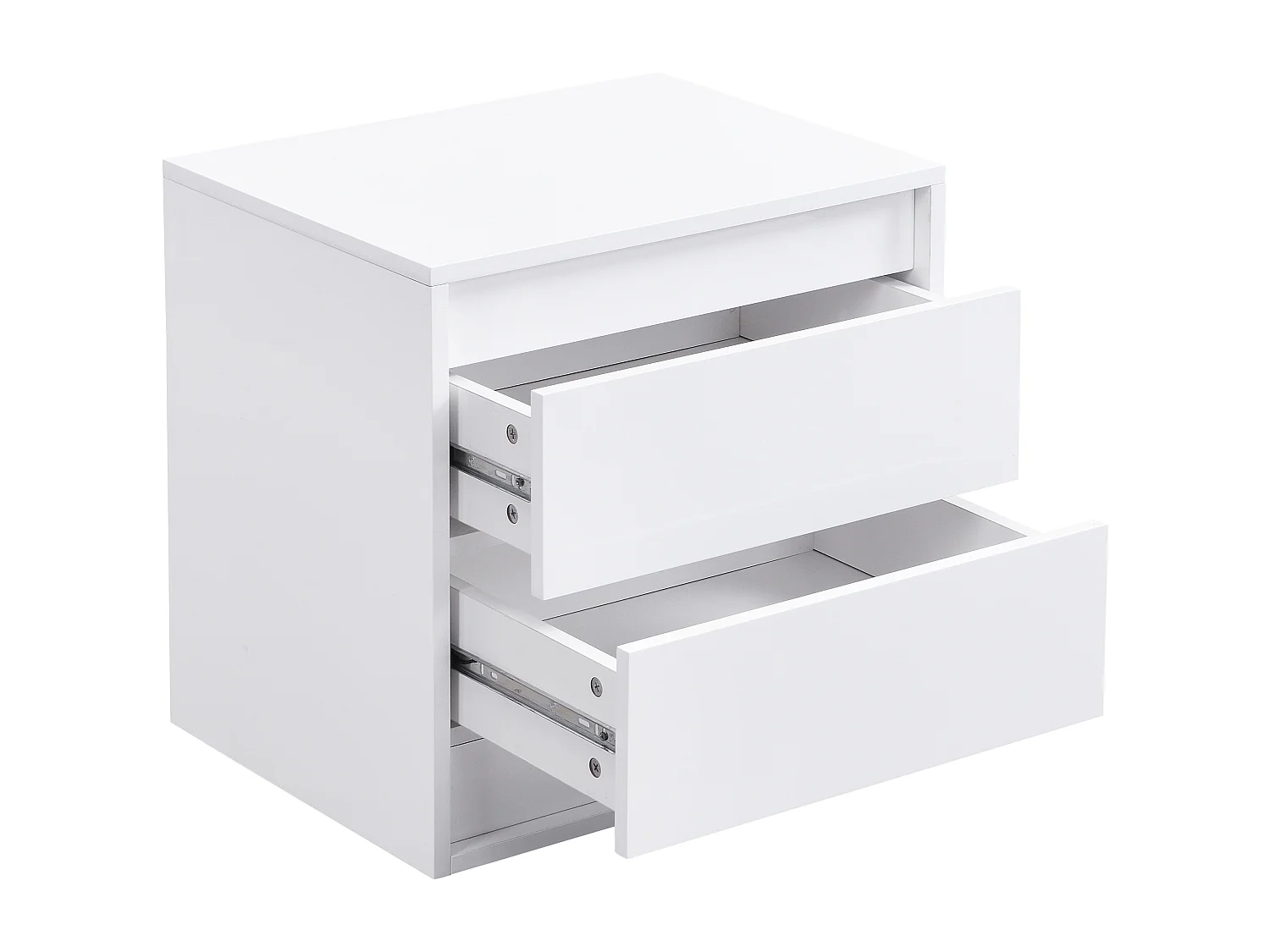 Lot de 2 tables de chevet 2 tiroirs - Avec LEDs - MDF - Blanc - RUKALO