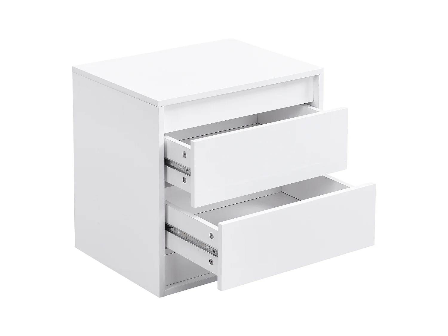 Lote de 2 mesitas de noche con 2 cajones - Con luces LED - MDF - Blanco - RUKALO