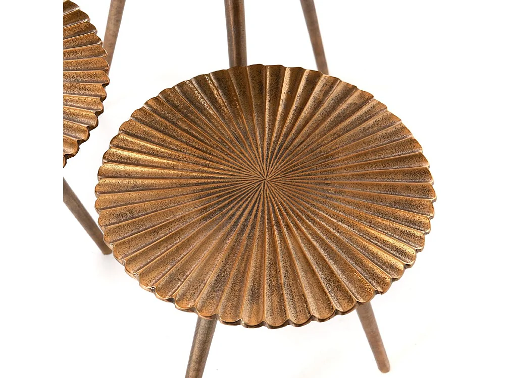 Set de 3 bouts de canapé Soleil or