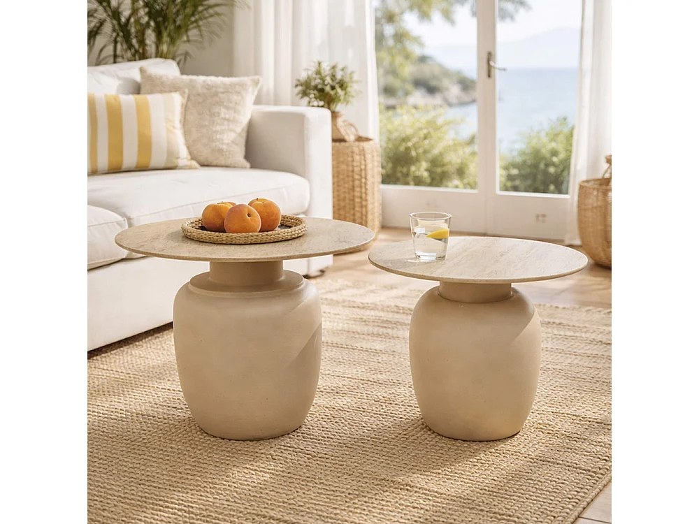 Set de 2 bouts de canapé Blanca