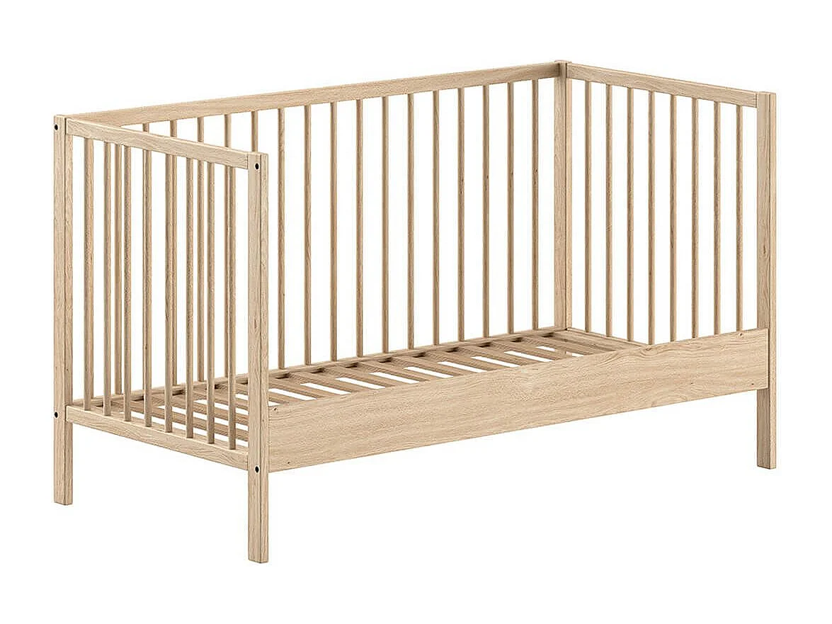ELIOTT - Lit Bébé Evolutif 70x140 en Hêtre Massif Vernis Naturel