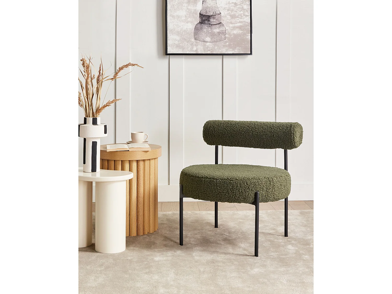 Fauteuil ALPHA Bouclé Vert
