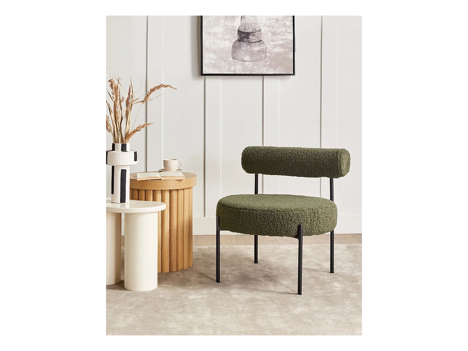 Fauteuil ALPHA Bouclé Vert
