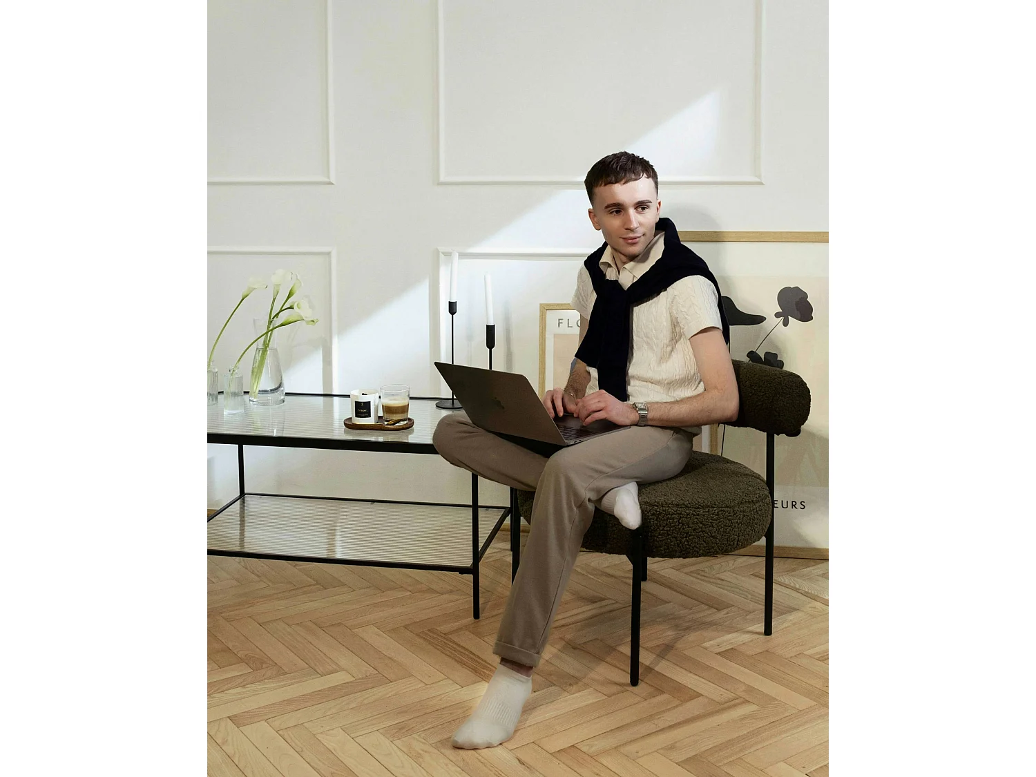 Fauteuil ALPHA Bouclé Vert