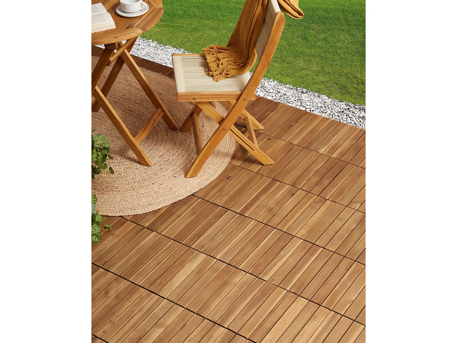 Caillebotis ACCETTURA Bois d'acacia certifié Naturel